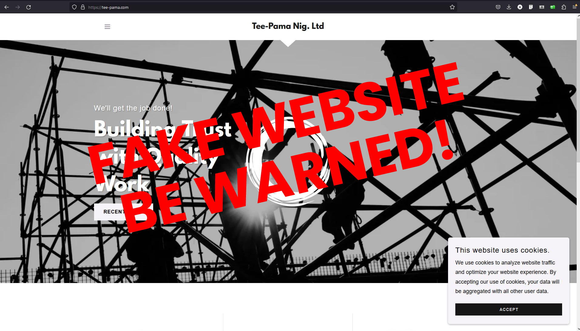 Read more about the article Disclaimer: Unauthorized/Fake Website (tee-pama.com) Warning